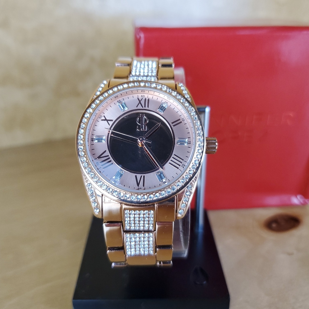 Jennifer Lopez Quartz Crystal Watch Rose Gold 32mm